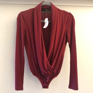 Plunging V Long Sleeve Bodysuit